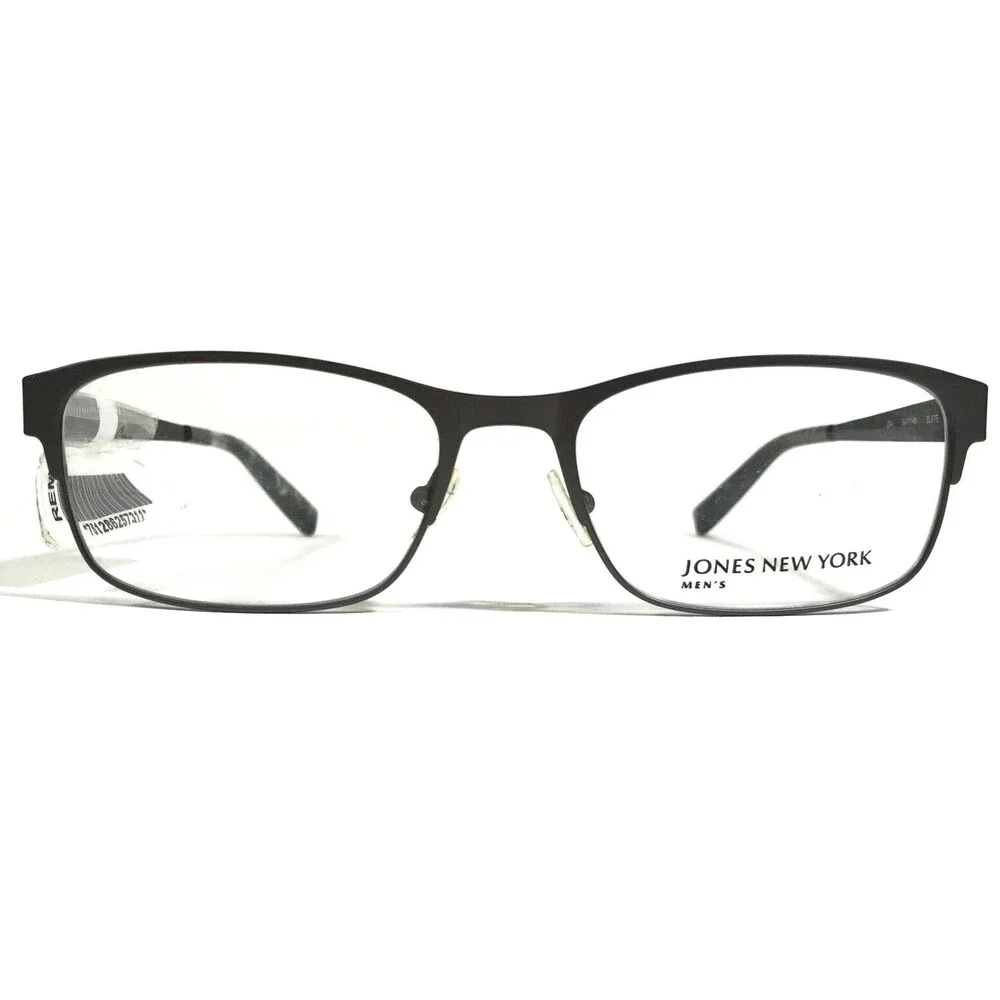 Jones New York Eyeglasses Frames J344 SLATE Grey Rectangular Full Rim 53-17-140